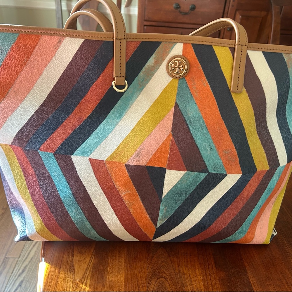 Tory Burch Multicolor Geometric Tote